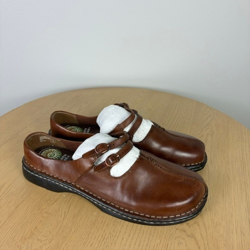 Earth Lily Leather Double Buckle Mary Jane Clogs Womens 9 Retro Fall 90s Granola